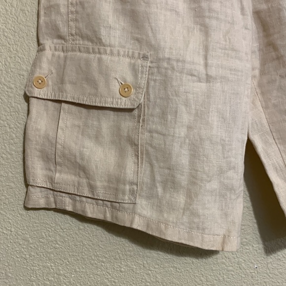 BCBGMAXAZRIA Beaded Linen Fabia Cargo Shorts - Picture 8 of 11